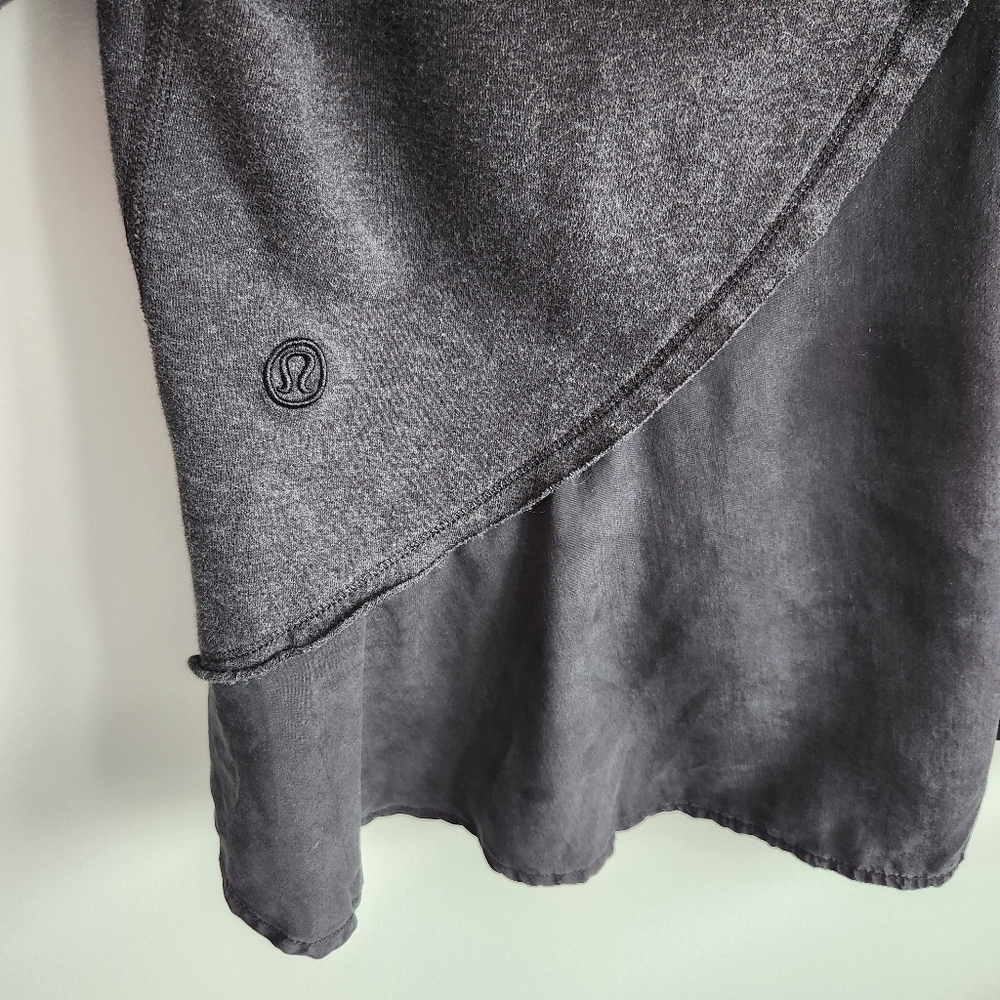 Lululemon Pull Me Over Hoodie Hooded Sweatshirt Heathered Dark Fairy Black Sz M - Picture 5 of 10
